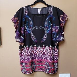 Francesca's Alya paisley boho top